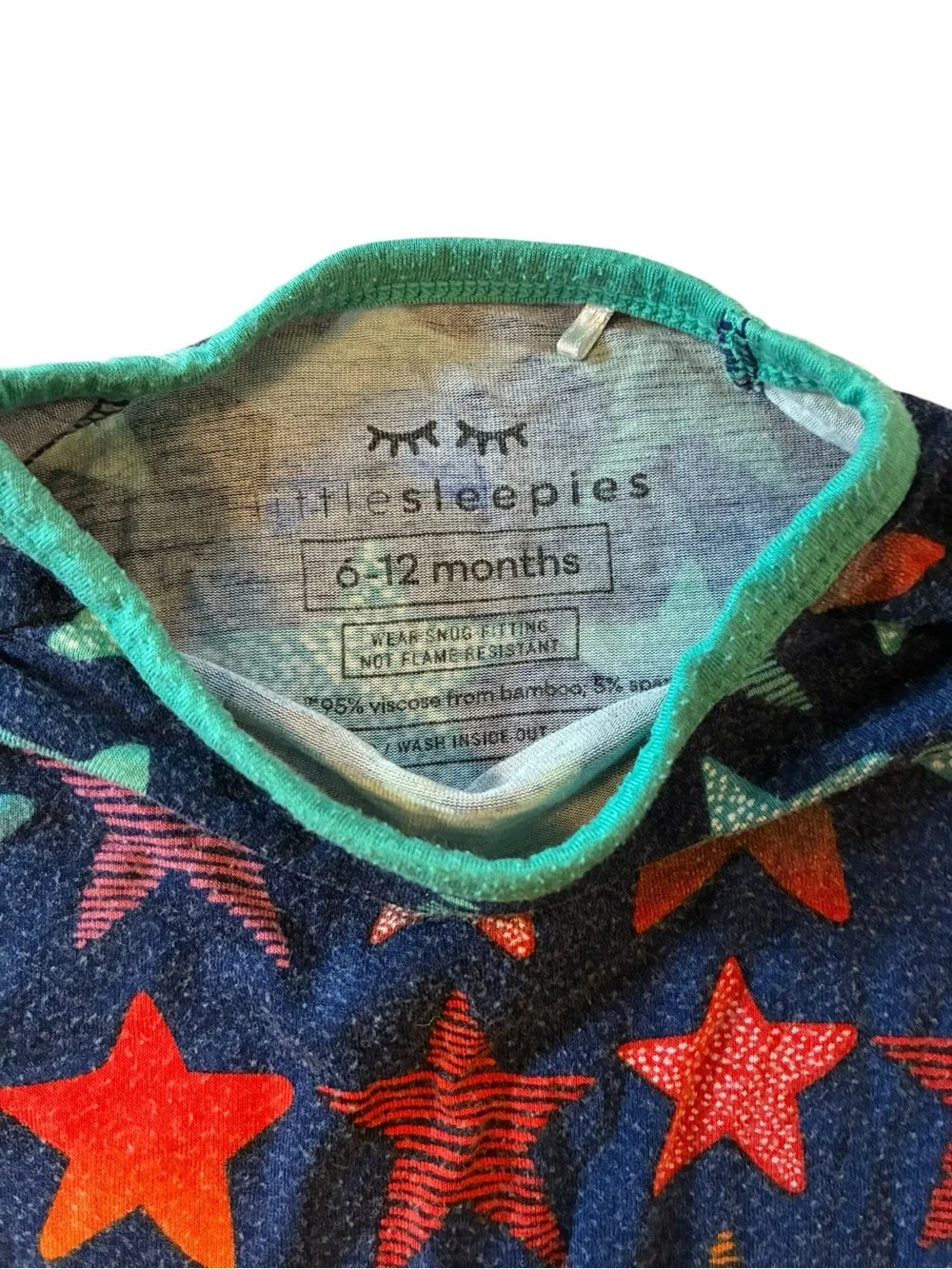 Little Sleepies Shades of Star Rainbow Navy Kids Crescent Zippy 6-12 Months